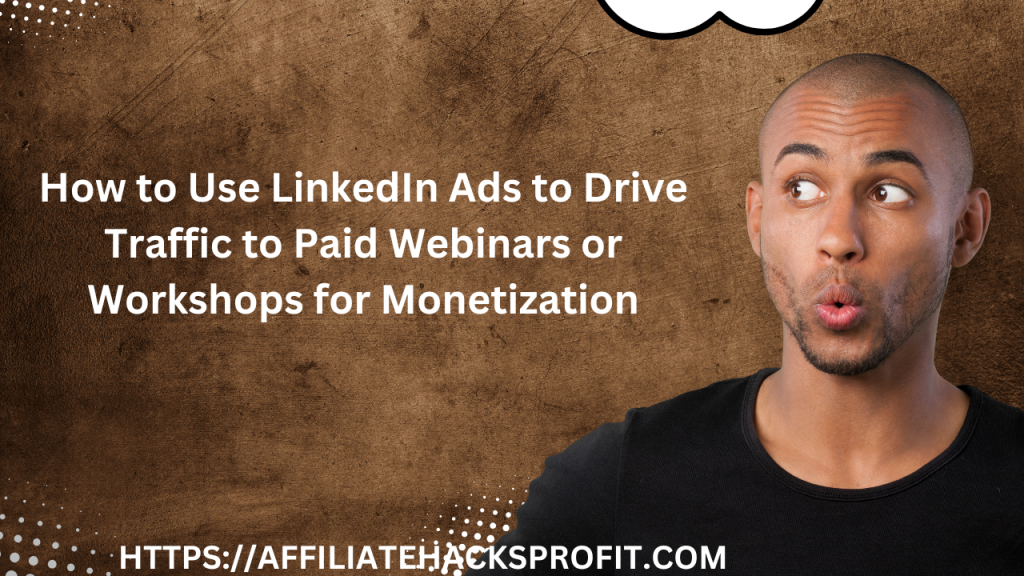 How to Use LinkedIn Ads to Drive Traffic to Paid Webinars or Workshops for Monetization